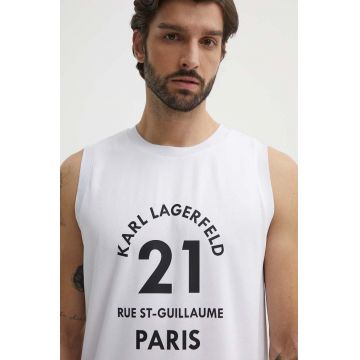 Karl Lagerfeld tricou barbati, culoarea alb, 541231.755266