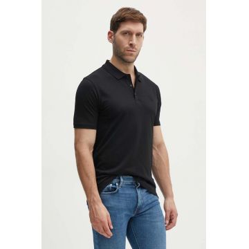 Karl Lagerfeld tricou polo barbati, culoarea negru, cu imprimeu