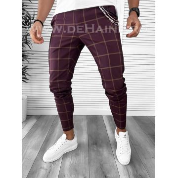 Pantaloni barbati casual regular fit grena B7945