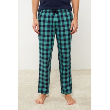 Pantaloni de pijama in carouri cu snur