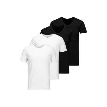 Set de tricouri cu decolteu in V Basic - 4 piese