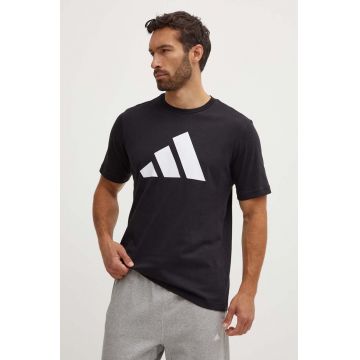 adidas tricou din bumbac barbati, culoarea negru, cu imprimeu, IY8583