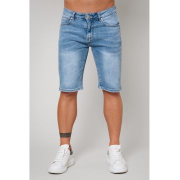 Bermude din denim cu aspect decolorat