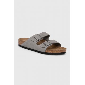 Birkenstock papuci din nubuc Arizona culoarea gri, 1020752