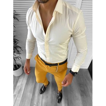 Camasa barbati slim fit crem 12658 BATAL W5