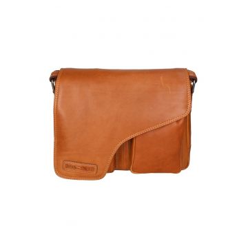 Geanta crossbody de piele cu clapa