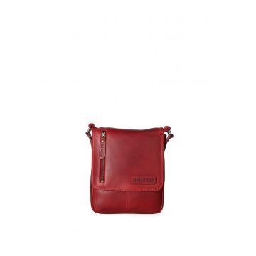 Geanta crossbody de piele cu clapa