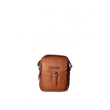 Geanta crossbody din piele cu bareta logo 24135