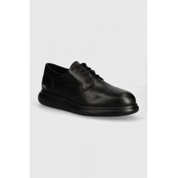 Karl Lagerfeld pantofi de piele GRANBY barbati, culoarea negru, KL22330