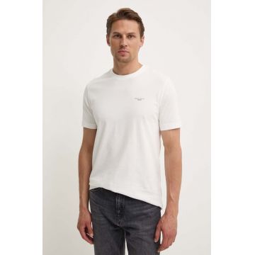 Marc O'Polo tricou din bumbac DENIM barbati, culoarea alb, neted, B61202151060