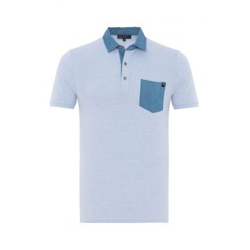 Tricou polo cu buzunar aplicat