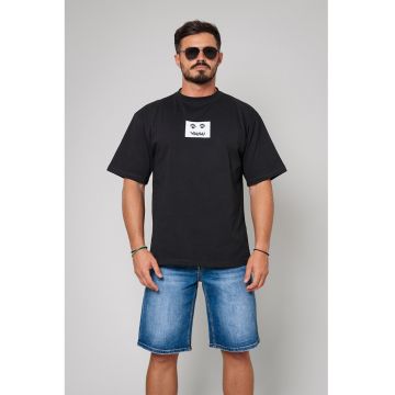 Tricou supradimensionat din amestec de bumbac cu imprimeu