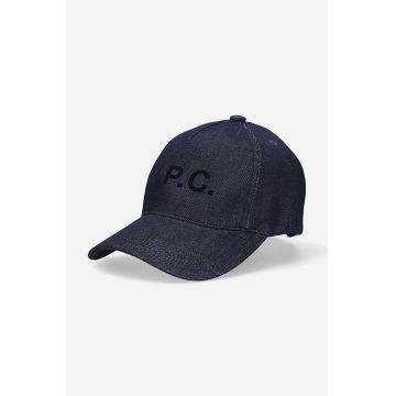 A.P.C. șapcă Casquette Eden culoarea bleumarin, cu imprimeu COCSX.M24090-INDIGO