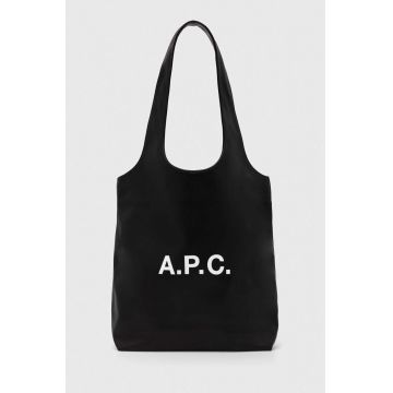 A.P.C. geanta tote ninon small culoarea negru, PUAAT.M61861