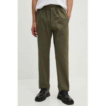 A.P.C. pantaloni de bumbac pantalon chuck culoarea verde, drept, COGEW.H08408