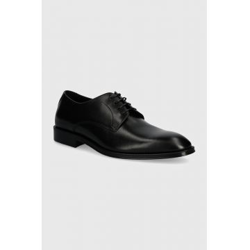 BOSS pantofi de piele Derrek barbati, culoarea negru, 50522941