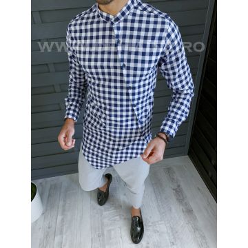 Camasa barbati asimetrica in carouri slim fit B1313 O4-1.1