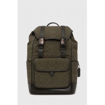 Coach rucsac barbati, culoarea verde, mare, neted, CU070