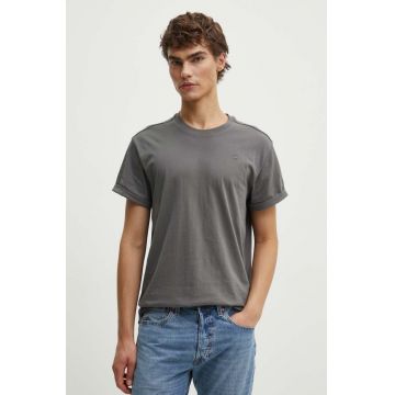 G-Star Raw tricou din bumbac barbati, culoarea gri, neted