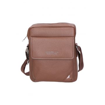 Geanta crossbody de piele ecologica cu buzunar cu clapa 24505