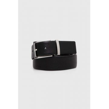 HUGO curea de piele barbati, culoarea negru, 50522618