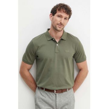 Lindbergh tricou polo barbati, culoarea verde, neted, 30-404016