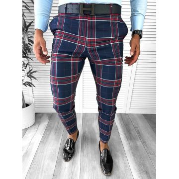 Pantaloni barbati eleganti bleumarin B1546 9-4 e ~