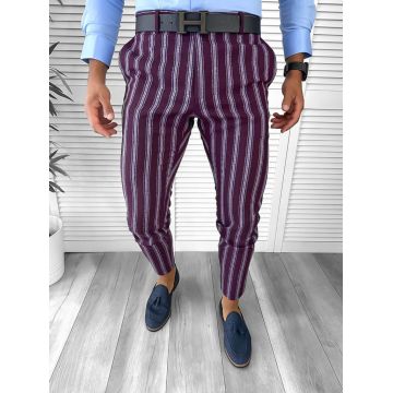 Pantaloni barbati eleganti grena B1556 21-4 / 18-4 E ~