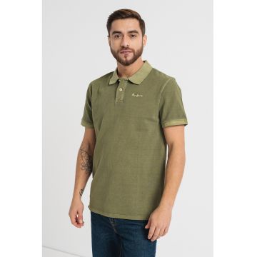 Tricou polo cu broderie logo pe piept Vink