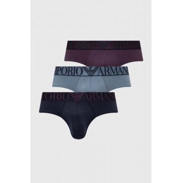 Emporio Armani Underwear slip 3-pack barbati, culoarea albastru marin, 111734 4F726