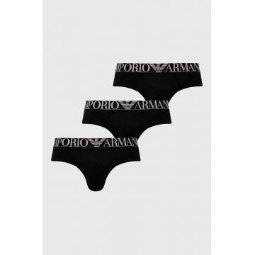 Emporio Armani Underwear slip 3-pack barbati, culoarea negru, 111734 4F726