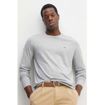 Gant longsleeve din bumbac culoarea negru, neted