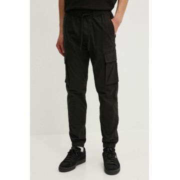 Hollister Co. pantaloni barbati, culoarea negru, cu fason cargo, KI330-4008