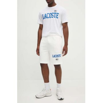 Lacoste pantaloni scurti din bumbac culoarea alb