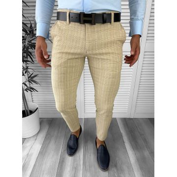 Pantaloni barbati eleganti bej 12735 O2-4.3