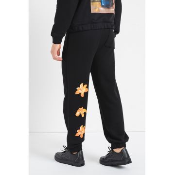 Pantaloni de trening cu imprimeu si snur in talie Diblossytro