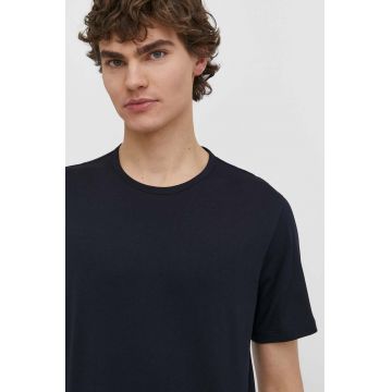 Theory tricou din bumbac barbati, culoarea negru, neted