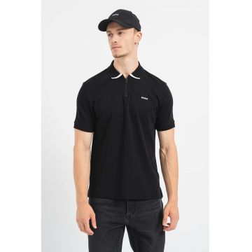 Tricou polo cu fenta cu fermoar Dalomino