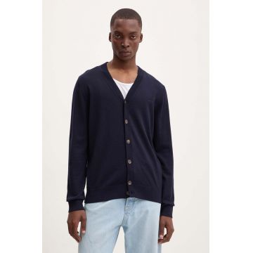 A.P.C. cardigan din lana cardigan joe logo culoarea albastru marin, WVAWM.H22248