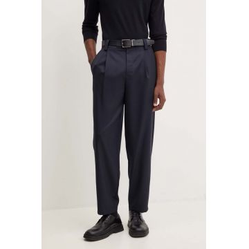 A.P.C. pantaloni de lana pantalon renato culoarea albastru marin, drept, WOAPO.H08428