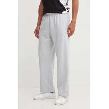 adidas Originals pantaloni de trening din bumbac culoarea gri, melanj, IX9815