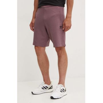 adidas Originals pantaloni scurti din bumbac culoarea violet, IY8514
