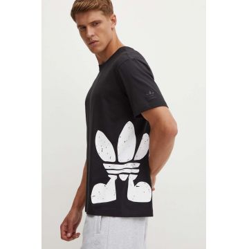 adidas Originals tricou din bumbac barbati, culoarea negru, cu imprimeu, IZ2579