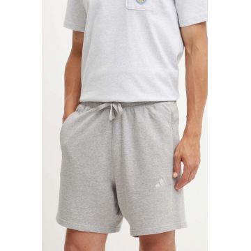 adidas pantaloni scurti din bumbac All SZN culoarea gri, melanj, IY4152