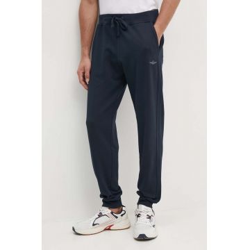 Aeronautica Militare pantaloni de trening din bumbac culoarea albastru marin, neted, PF945F511