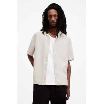 AllSaints camasa AUDLEY SS SHIRT barbati, culoarea verde, relaxed, M016SA