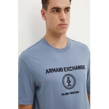 Armani Exchange tricou din bumbac barbati, cu imprimeu, 6DZTLC ZJ9JZ