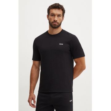 BOSS tricou barbati, culoarea negru, neted