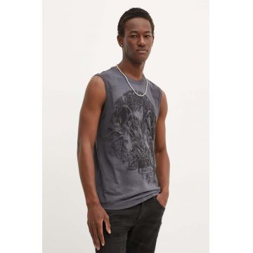 Diesel tricou din bumbac T-BISCO-Q1 barbati, culoarea gri, A14003.0AJDC