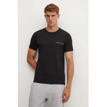 Emporio Armani Underwear tricou lounge 2-pack culoarea negru, cu imprimeu, 111267 4F717